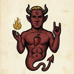 Pitolandia El Baphomet mascot in Victorian engraving style