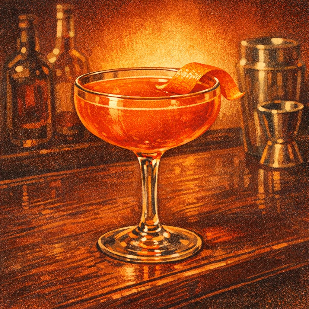 Illustrative Naked & Famous cocktail.